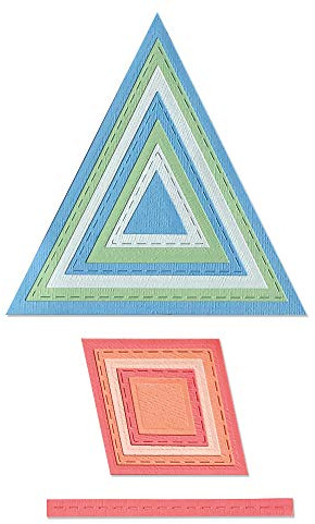 Sizzix Framelits Stanzschablone 665068 Geo genähte Rahmen von Olivia Rose 13er Pack