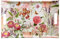 Lashuma Großes Esstablett 47x31 cm, Getränketablett beige - rot Wildblumen, Tablett Melamin