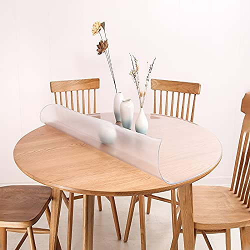 CL-ZZZ Runden PVC Möbel Tischschutz Matt Kunststoff Vinyl Tischdecke Kreis Küche Esstisch Pads Wippbare Tischplatte Schutzhülle Weiche Glas Schreibtisch Matte Roll (Size : Durchmesser 70cm)