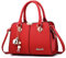 FANDARE Damen Handtasche Umhängetasche Frauen Schulterbeutel Shopper Tote Reise Henkeltasche Schulterriemen Abendtasche Citytasche Wasserdicht PU Leder Weinrot A