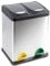 EVRE Stainless Steel Multi Compartment Recycling Bin with Removable Inner Buckets, Odour Seal, Non Slip Base Dustbin for Rubbish Trash Waste Indoor Kitchen Office Home (30L, 15L+15L Compartments)