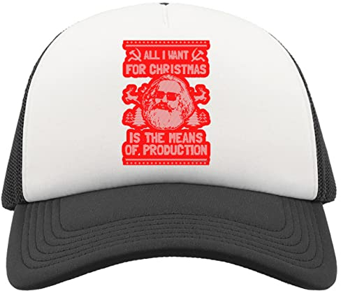 Funny All I Want for Christmas is The Means of Production Karl Marx Atmungsaktive Unisex-Half-Mesh-Cap-Hut-Baseballmütze Sport Active Schwarz One Size