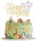 Gyufise 1Pc Blue Elephant Happy Birthday Cake Topper Glitter Jungle Animal Elephant Cake Pick It's a Boy Cake Decorations for Elephant Theme Baby Shower Kids Boys Birthday Party Supplies Gold