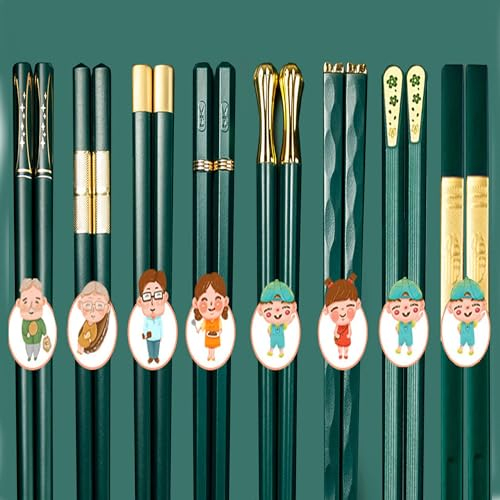 MZSX Set de regalo para palillos, palillos Profesional de gama alta, Reutilizables, antideslizantes, anticalor, Platos de Aushi o Arroz, negro, chinos japoneses