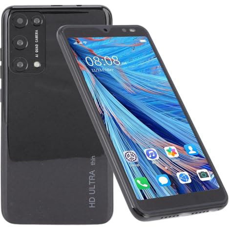 Smartphone Rino8 Pro, 5,45 Pollici 2 GB RAM 32 GB ROM Riconoscimento Facciale Dual SIM Dual Standby Sistema Android6 Telefono Cellulare con Fotocamera Frontale da 2 MP Fotocamera Posteriore(Nero)