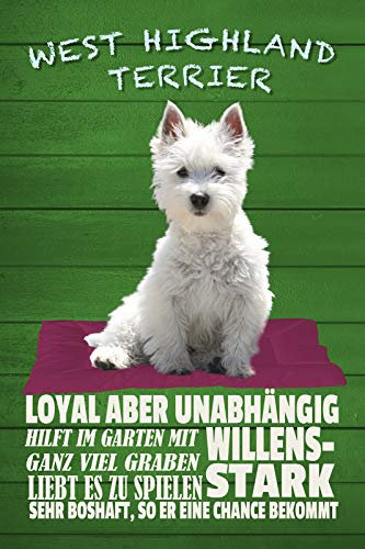 Ontrada Blechschild 12x18cm gewölbt West Highland Terrier Hund Deko Geschenk Schild