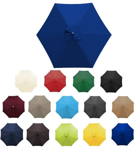 GZDXBF Rechange Toile De Parasol De Terrasse - 200cm-6 Baleines 270/300cm-6/8 Baleines - Housse De Rechange pour Parasol - Tissu De Rechange pour Parasol(Color:Royal Blue,Size:6 ribs-3m(9.8ft))