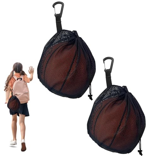 ZIGefofo Ballnetz Ballsack 2 Stück Tragbare Volleyball Basketball Netz Fußballtasche Basketballnetz mit Kordelzug Faltbar Ballnetz Tasche für Basketball Fußball Tennis Kinder Erwachsene