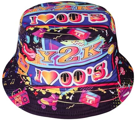 JJDreams Y2K Retro Bucket Hut Reversibel Fischerhüte Anglerhut Sonnenhut Für Damen Herren