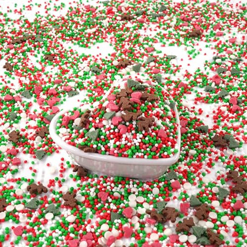 STREUSEL GLÜCK Weihnachtsmix 40g weiss rot grün Rentiere Weihnachtsbaum Zuckerstreusel Weihnachten Tortendeko Torte Cupcakes Muffins Christmas Plätzchen