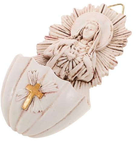 Alipis Holy Water Font Decor Catholic Wall Hanging Resin Crafted Beautiful Home Decor for New Home Wall Art