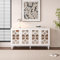 Sideboard mit Spiegeltüren,Verspiegelte Anrichte mit Kristallgriffen, 4 Türen, verstellbarem Regal, 160 x 40 x 85 cm, modernes Sideboard für Wohn- und Esszimmer Weiß