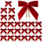 24 Stück Samt Schleifen Weihnachtsbaum, Vintage Samtband Schleifen, Kleine Weihnachtsschleifen für Christbaumschmuck, Dekorative Schleifen Weihnachten(Rot)
