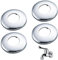 Hugwish roseta ducha Acero Inoxidable (3/4) Ø 27 mm x Ø 69 mm x altura 8mm 4 Piezas, Grifo Rosetón diámetro Interior 26mm, Acabado Para Ducha Pared Plateado (4, 69x8mm Plateado)