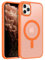 GUAGUA Strong Magnetic for iPhone 11 Pro Max Case [Compatible with MagSafe] [Military Grade Protection] Translucent Matte Back Slim Shockproof Anti-Scratch Phone Cover 6.5-Inch, Orange