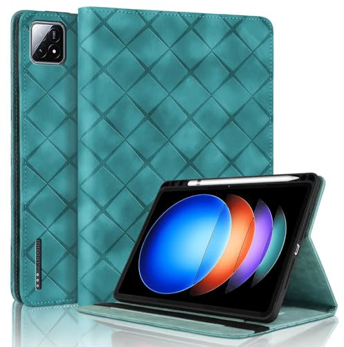 Vaitasy Custodia per Xiaomi Pad 6S Pro 12.4 Pollici 2024 con Pencil Holder, Flip Pelle PU Tablet Case con Supporto Funzione Custodia per Xiaomi Pad 6S Pro - Verde