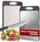 2 Stück Titan Schneidebrett,Titanium Cutting Board, Doppelseitiges Lebensmittel Grade Schneidebrett, Reisschalen-Faser, Rutschfeste Füße für Fleisch, Obst, Gemüse (2 Stück)