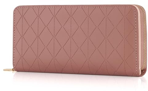 RRANCharltu Portefeuille Femme Grande Capacité Porte Monnaie Femme Portefeuilles et Porte-Cartes Long Format avec Nombreux Compartiments et Porte-Cartes, Rosefoncé