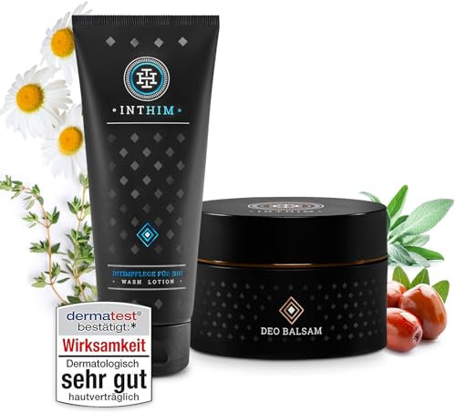 IntHim Antibakterielle Intim Waschlotion Herren - pH-Hautneutrale Intimpflege Männer bei Juckreiz + Anti-Scheuer Deocreme