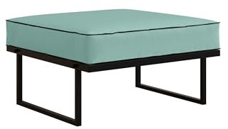 BETTSO - Garten Puff, Cube Hocker, Fußhocker Für Sessel, Fußablage Hocker, Outdoor Pouf für Balkon & Garten, Gestell aus Edelstahl, Pulverbeschichtet - Türkis, 78x78x90cm