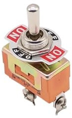 1 PZ E-TEN1122 15A 250VAC 3PIN ON-OFF-ON Interruttore a levetta Interruttore a bilanciere Micro interruttore di alimentazione arancione(E-TEN1122)