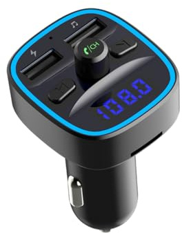 EXCEART Lecteur Voiture Multifonction Écran LCD FM Transmetteur USB Charge Rapide Compatible Smartphones Et Clés USB Audio sans Fil Sécurisé