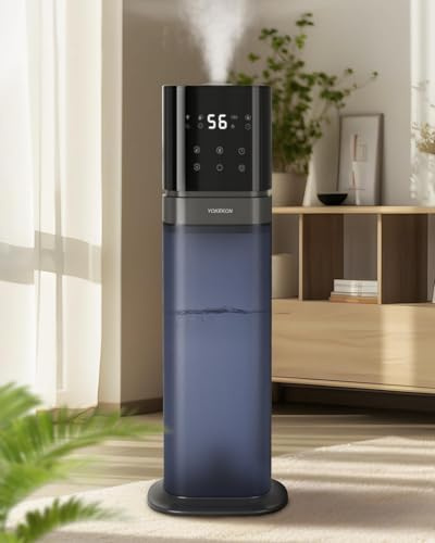YOKEKON 8L Luftbefeuchter Schlafzimmer Große Räume,Kaltnebel,Top Füllen | Blau,Erweitertes Tube,Ultraschall befeuchter für das Haus,Diffusor,5-farbiges Nachtlicht,Stille,Pflanze,Büro,Kinderzimmer