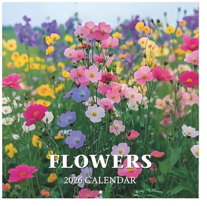 2026 A Year Of Flowers Wall Calendar, Calendrier De Jardinage Sur 12 Mois, Grand Format, Qualité Librairie, À Spirales, À Suspendre, Pour La Cuisine Et Le Bureau, Format Fermé 28 Cm X 28 Cm