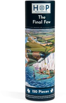 The House of Puzzles The Final Few Puzzle Tube | 150 Piece Mini Jigsaw | Travel Jigsaws for Adults & Kids | Small Gifts & Stocking Fillers | Sustainable Board | Plane & White Cliffs Scenic Landscape