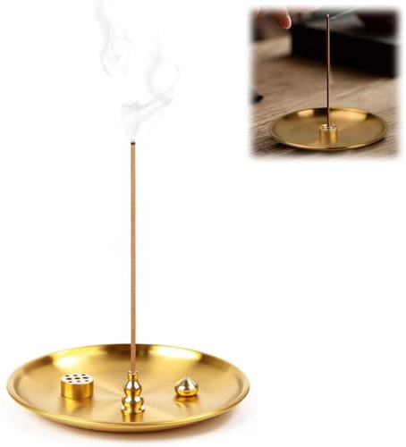 Räucherstäbchen Halter, 4-in-1 Räucherstäbchenhalter, Incense Holder, Räucherstäbchen Halterung, 14cm Messing-Räucherstäbchenbrenner für Yoga Meditation Teehaus