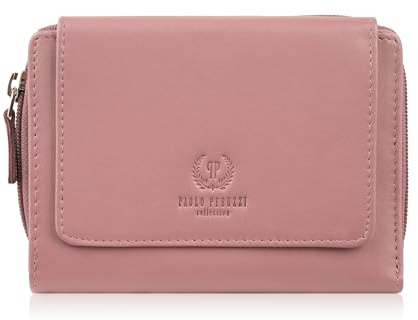 Damengeldbörse Leder rosa groß horizontal mit RFID Paolo Peruzzi SL-07-PI