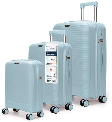 4FLY Leichter Hartschalen-Reisekoffer Set 3-teilig (M/L/XL) – Koffer Set mit TSA-Schloss, 4 Spinner-Doppelrollen & Aluminium-Teleskopgriff, Reisegepäck Set mit Handgepäck & Aufgabegepäck