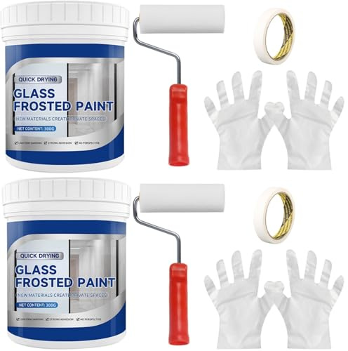 ZDL Pintura Esmerilada para Vidrio,2pcs Pintura para Vidrio,Pintura Esmerilada A Base de Agua,Revestimiento Decorativo para Ventana,para Baño,Dormitorio,Adultos,Ducha,Otoño,Invierno,Balcón