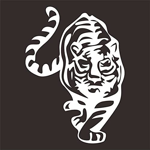 JINTORA - Autoaufkleber Tuning - Tiger - 88x121mm - Auto Aufkleber - Bus - Fenster - Heckscheibe - Camper - wetterfest - Outdoor Sticker - Auto Deko - LKW - Tuning Selbstklebend - weiß