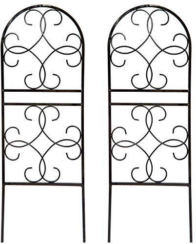 RUDDINGS WOOD Set of 2 x Scrolled Design Garden Trellises - Garden Trellis Climbing Flower Plant Support Frames
