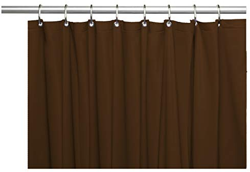 Venice Elegant Home Strapazierfähiger Vinyl-Duschvorhang mit 12 Metallösen dunkelbraun