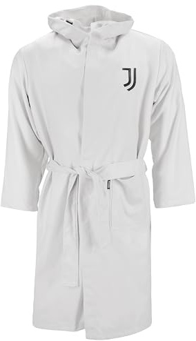 Juventus FC, Accappatoio in Microfibra Tinta Unita, Bianco, Salvaspazio, Taglia L, Prodotto Ufficiale