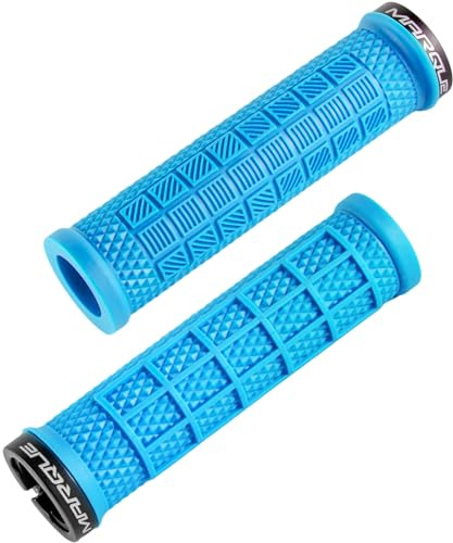 Marque Grapple Mountain Bike Handlebar Grips – Single Lock-On Ring MTB and BMX Bicycle Handle Bar with Non-Slip Grip