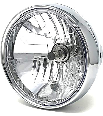 Frontscheinwerfer Motorrad 7.5 55W homologiert - Chrom für Retro Cafe Racer Projekt