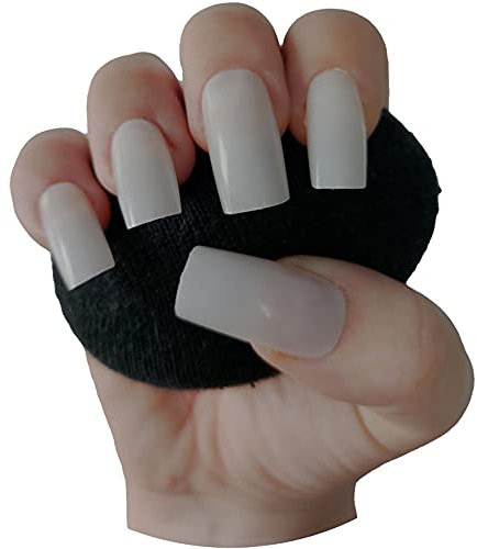 500 Pieces Long Square Full Cover NATURAL Press On Acrylic False Nails Tips - Professional Salon & Home Use.