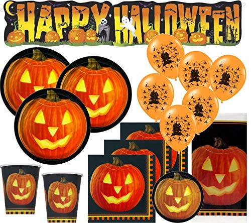 XXL Halloween Party Deko Set Kürbis 8 Personen
