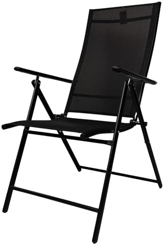 Samuel ALEXANDER Outdoor Garden Patio Multi Position Reclining Folding Chair in Black
