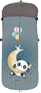INTERBABY Universal Fußsack Kinderwagen Winter | Weiche, Warme, Wintersack Kinderwagen | Abnehmbare fußsack, Doppelte Öffnung, Leicht zu Waschen, Antiallergene Materialien, Panda Mond Grau