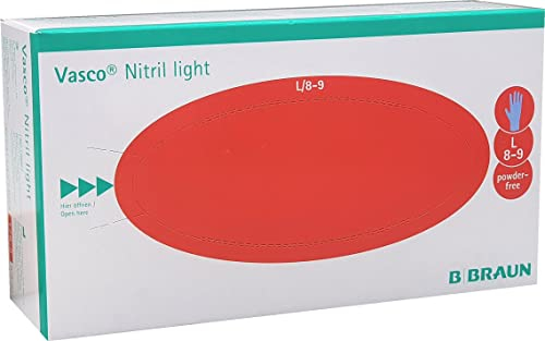 B.Braun Vasco Nitril Blue | medizinische Untersuchungs- und Schutzhandschuhe | unsteril, puderfrei | Größe: L | 150 Stück