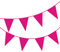 Happium Guirlande de fanions de 10 m de couleur unie pour décoration de fête (rose vif)