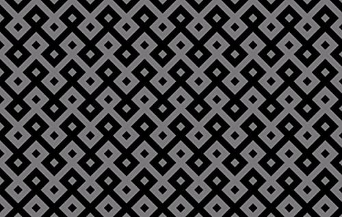 De'Carpet Alfombra ECONÓMICA Textil Absorbente Lavable EN Lavadora 100% Antideslizante Geometrica Gris Negro Bole (2.5MM Grosor) (40X60CM)