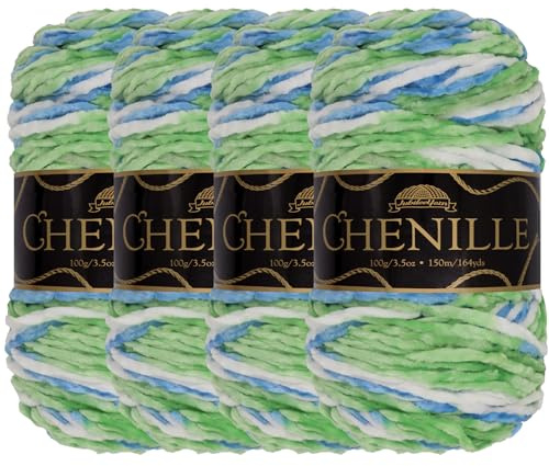JubileeYarn Chenille Yarn - Worsted Polyester - 100g/Skein - Annwn - 4 Skeins