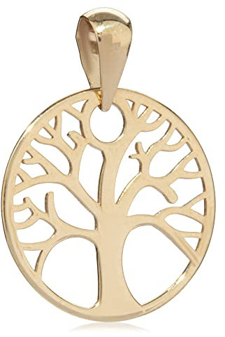 NKlaus Kettenanhänger Baum des Lebens 12mm 333 Gelb Gold 8 Karat klein Talisman Amulett 8281