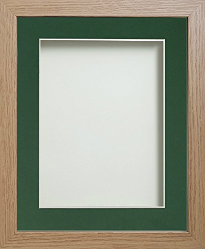 Frame Company Allington Beech Photo Frame with Bottle Green Mount, A4 for 10x6 inch, fitted with perspex