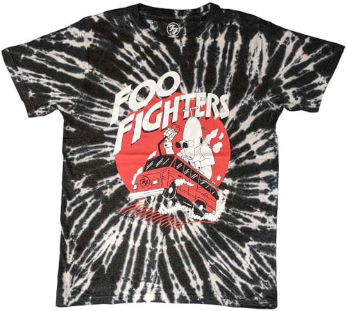 Foo Fighters Speeding Bus Band Logo T Shirt Official Unisex Black Dye Wash